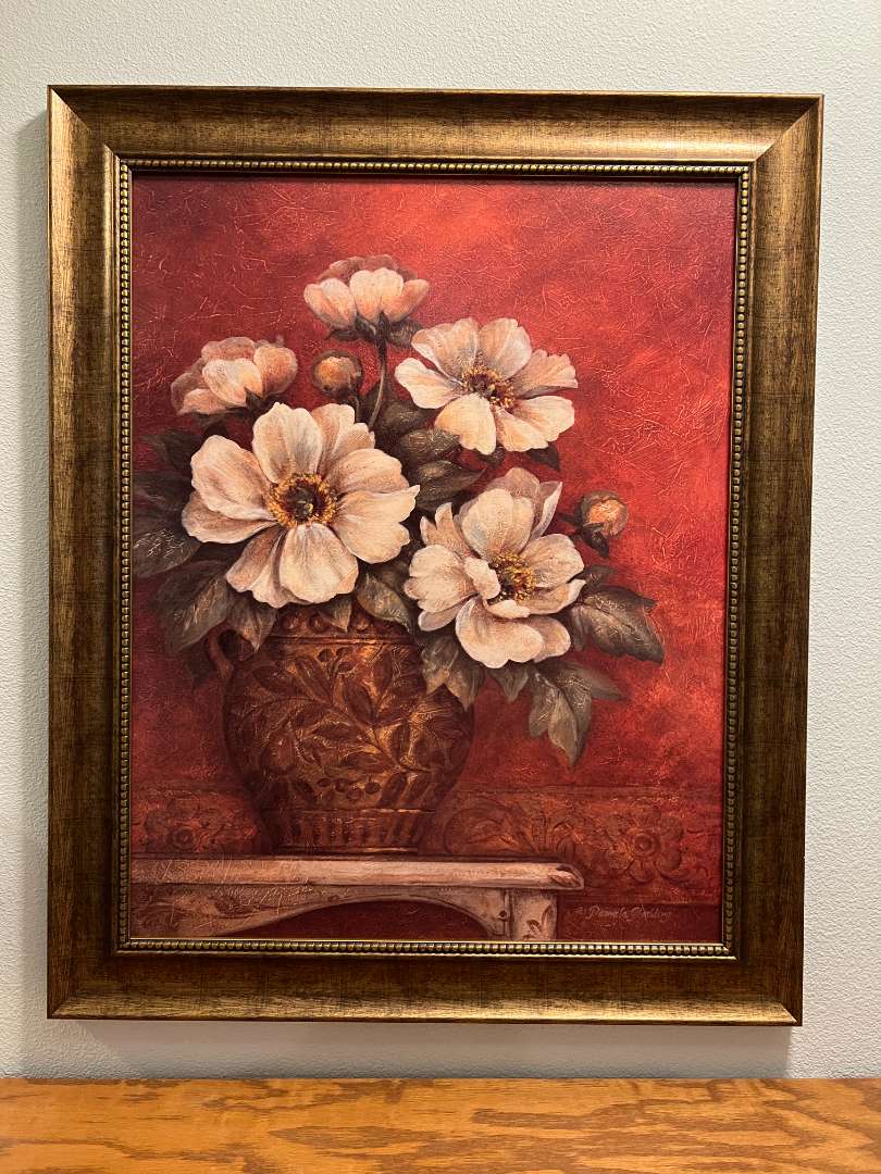 Lot 42 Large Framed Floral Wall Art By Pamela Gladding Adam s 