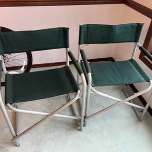 Lot #34 -  Pair of Folding Director's Style Outdoor Chairs