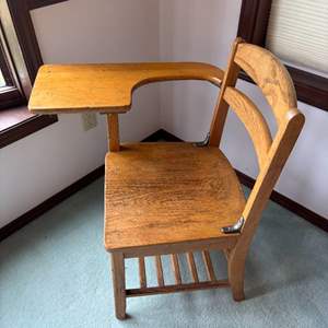 Lot #39 - Vintage School Desk Chair - Wooden Design