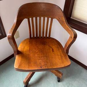 Lot #40 - Antique Wooden Swivel Chair