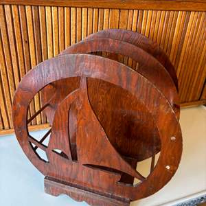 Lot #45 - Vintage Wood Nautical Magazine Holder