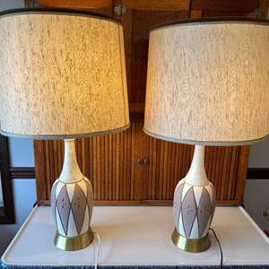 Lot #51 - Mid-Century Modern Table Lamps - Pair (Both Work)