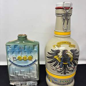 Lot #73 - Vintage Souvenir Decanters - Reno & Post 500 Jahre Bier.