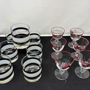 Lot #83 - Vintage Glassware Set - 13 Pieces, Mid-Century Modern Style.