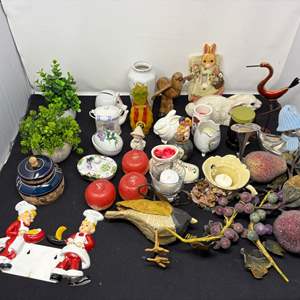 Lot #86 - Vintage Collectibles Lot - Figurines, Kitchenware, Decor & More.