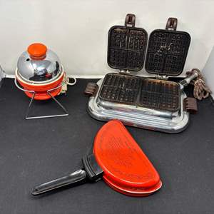 Lot #90 - Vintage Kitchen Appliance Lot - 1960s Sunbeam and Rival Items.