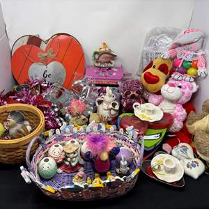 Lot #110 - Variety Collectible Lot - Seasonal Decor, Plush Toys, and Figures.