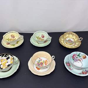 Lot #161 - Antique Tea Cups and Saucers Lot - Assorted Designs.