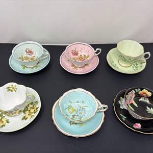 Lot #162 - Vintage Teacup and Saucer Collection - Assorted Colors and Designs.