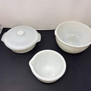 Lot #166 - Vintage MCM Fire-King Casserole Dish & More