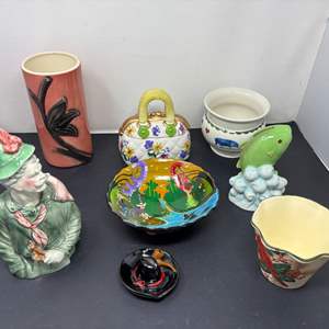 Lot #169 - Assorted Vintage Ceramic and Porcelain Figurines and Vases Lot.