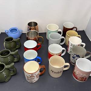 Lot #172 - Mixed Lot of Assorted Vintage and Contemporary Mugs.