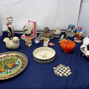 Lot #117 - Vintage Collectibles Lot - Assorted Figurines, Dishes, and Decorative Items.