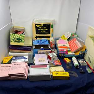 Lot #134 - Stationery and Office Supplies Lot - Variety of Items Including Index Divider Set, Notebooks, and More.