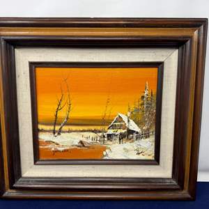 Lot #142 -  Original Framed Winter Landscape Painting