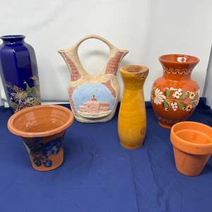 Lot #186 - Decorative Ceramic Pottery Lot - Vintage and Artisan Pieces.