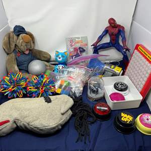 Lot #108 - Mixed Toy and Collectible Lot - Plush, Action Figures, and More.