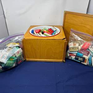 Lot #220 - Vintage Hotel Soap Collection w/ Antique Wooden & Enamel Child's Portable Potty 