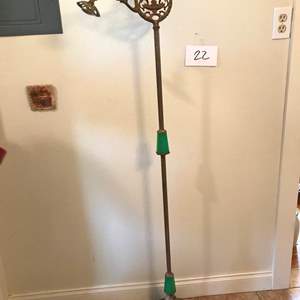 Lot # 22 - Antique metal floor lamp. Cord missing. 58"hi