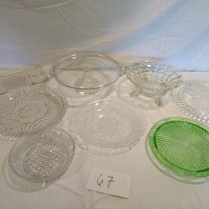 Lot # 67 - Cake plates, deco, bowls & platters