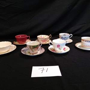 Lot # 71 - Teacups/Saucers: G-C, Epia, Spode, Japan, Royal Stuart, Franciscan