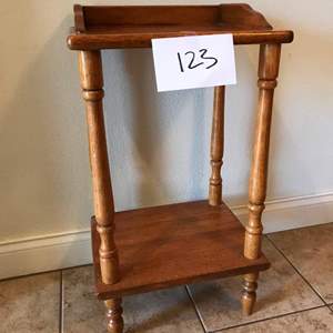 Lot # 123 - Vintage telephone stand, 26tall, 14x11