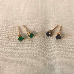 Lot # 277 - 2 Pair of 10k Gold Earrings w/ Stones - .59 grams (Tested).