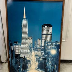 Lot #46 Large Vintage Framed Print of San Francisco Transamerica Bulding