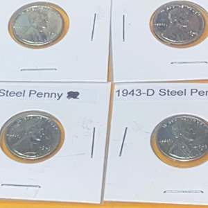 Lot #22 Steel Wheat Pennie’s In Great SHAPE (2) 1943 (2) 1943 D