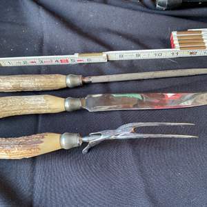 Lot #52 3 Piece Bone Handle Carving Set