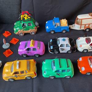 Lot #56 Lot of (8) Chevron Cars, (1) Trailer & (7) Accessories 