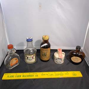 Lot #70 Five Vintage Miniature Bottles for Wine, Whiskey, ETC 