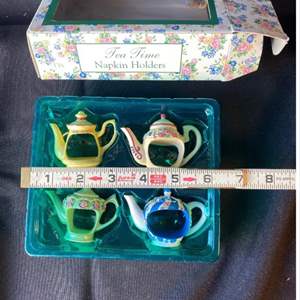 Lot #71  Tea Time Napkin Holders set of 4