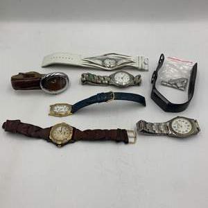 Lot #259 Lot of Dirty Watches for Parts or Repair Including Fitbit