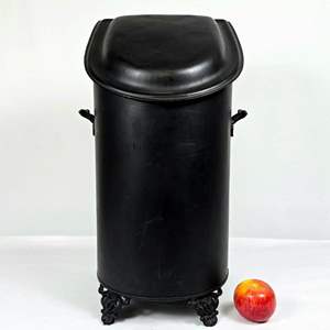 Lot #5 Antique Black Metal Footed Coal Scuttle