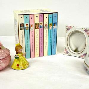 Lot #49 Ann of Green Gables Book Set, Picture Frame, Figurine, Heart Box, Music Box