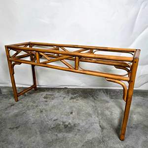 Lot #55 Vintage Bamboo Rattan Console Sofa Table Base (No Glass)