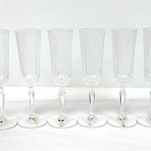 Lot #69 Vintage American Heritage Fluted Champagne by St George - Set of 6