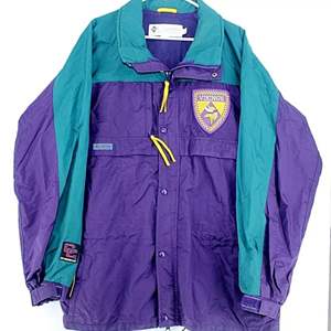 Lot #34 Vintage Minnesota Vikings Parka Jacket Mens XL Columbia NFL Coaches Club Purple 