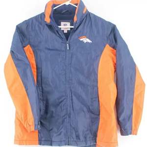 Lot #35 NFL Denver Broncos Jacket Womens Medium Hide A Hood Windbreaker Official Coat