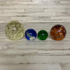 Lot #55 Mid century modern Glass Paperweight lot