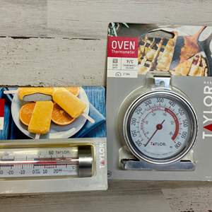 Lot #62 Taylor Oven and Refrigerator Freezer Thermometers Hang or Stand to Ensure Appliances are at the Proper Setting