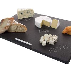 O-27.9 Slate Cheeseboard Large 12 x 16” Serving Platter With Soapstone Chalk Black