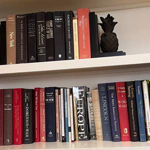 Lot # - 51  Lot of Assorted Books and Pineapple Bookends