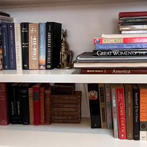 Lot # 52- Vintage and Contemporary Book Titles and Brass Kangaroo Bookend 