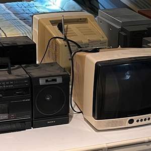 Lot # 87 - Vintage Electronics Lot - Sony Boombox, Magnavox TV, Panasonic CD Stereo