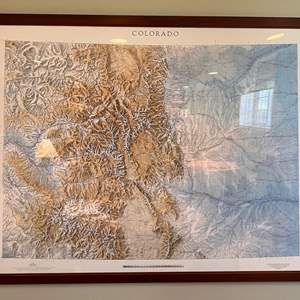 Lot # 103 -  Vintage Framed Topographic Map of Colorado 