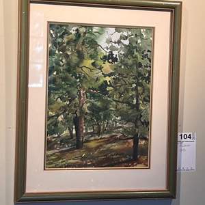 Lot # 104 -   Original Framed Art - Watercolor Landscape by Larry Alexander