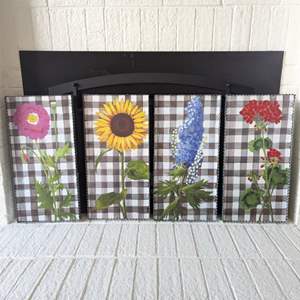 Lot #8 -  Corrugated Metal Summer Flowers Art