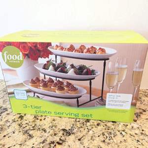 Lot #21 -  Kitchen Serving Set Lot - Food Network and Pier 1 Imports.